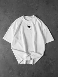 Bộ 3 áo thun nam tay ngắn cổ tròn in hình bò sữa, kiểu dáng thường ngày, đa năng, phù hợp cho cả hoạt động thể thao và giải trí. - trắng - Xem 3