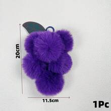 Joivida 1个/2个可爱幸运葡萄果实毛绒钥匙扣，柔软棉质吊坠，可爱包包挂饰，适用于汽车钥匙装饰 - 彩色 - 查看 13
