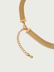 Glisma Dây chuyền bản rộng đính đá Cubic Zirconia thiết kế thanh lịch, sang trọng, kiểu dáng choker. - Vàng - Xem 8