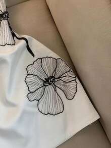 Resyla 女士优雅度假风刺绣花卉图案撞色吊带迷你连衣裙，夏季 - 白色 - 查看 4