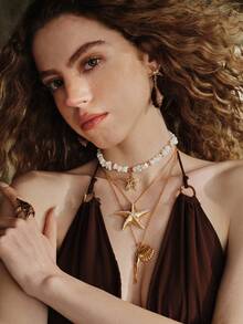Opalesca Ladies Fashion Necklace, Premium/Elegant/Noble/Everyday/Minimalist, Pearl/Crystal, Summer/Beach/Prom/Party/Vacation/Vacation, Engagement/Wedding/Commitment, Bride, Heart/Flower, Fairy/Mermaid Style (Small Stones Are Naturally Formed, It Is Normal To Have Variegated Colors) - Multicolor - View 3