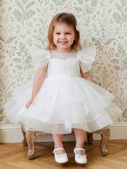 Glamorique Kids Đầm dự tiệc sinh nhật, đầm cưới, đầm công chúa ren cho bé gái, chất liệu satin, chân váy xòe bồng bềnh bằng vải tuyn trắng, thích hợp cho các dịp trang trọng, biểu diễn piano trên sân khấu, dẫn chương trình, dự tiệc hoặc các sự kiện đặc biệt, mùa hè, phong cách châu Âu và Mỹ.