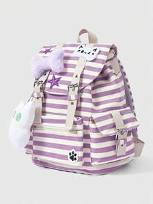 Mochila Casual Versátil, Impermeable y Portátil para Viajes al Aire Libre - Morado - Ver 3
