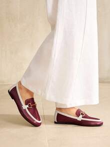 MOTF PREMIUM WOMEN'S COMFORTABLE CASUAL SQUARE TOE FLATS, FOR NEW YEAR HOLIDAY, SPRING SHOES SPRING BREAK EASTER FOR CHRISTMAS SPRING SHOES - Burgundy 1 - View 3