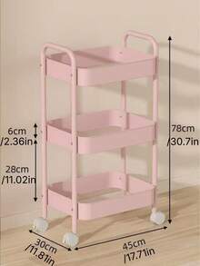Multi Functional Shopping Cart - Mobile, Heavy-Duty, Multi-Purpose Storage Display Rack (Perfect For Snacks, Vegetables, Towels, Books, Cosmetics, Etc.) | Equipped With Casters, Easy To Assemble | Perfect For Kitchens, Bathrooms, Living Rooms, Etc - Multicolor - View 2