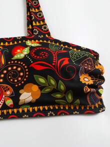 Swim Oasis Conjunto de Maiô Plus Size de Alta Qualidade com Saia de Chiffon Estampada, Maiô de Moda Europeia e Americana - Multicolorido - Visão 3