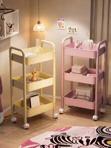 Multi Functional Shopping Cart - Mobile, Heavy-Duty, Multi-Purpose Storage Display Rack (Perfect For Snacks, Vegetables, Towels, Books, Cosmetics, Etc.) | Equipped With Casters, Easy To Assemble | Perfect For Kitchens, Bathrooms, Living Rooms, Etc - Multicolor - View 8