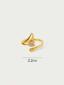 Glisma Women's Open Ring,Premium/Old Money/Classy,Sexy/Vintage,For Mom/Women/Girl/Mother,Summer/Beach/Prom/Party,18K Gold-Plated - Gold - View 7