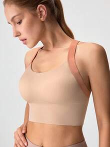 Loungeista Gym Push Up Bra Women Sports Bra Back Closure High Impact Workout Sport Fitness Wear For Yoga Gym Brassiere Sportswear, Lingeriefor Summerfor Summer - Pink - View 7