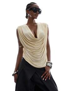 LYSMO 2026 New Arrive Minimalism Spring/Summer  Women's Solid Color Minimalist Backless Camisole - Light Yellow - View 6