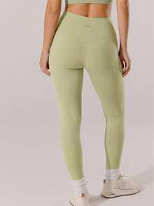 Aralina Quần legging thể thao nữ màu trơn, cạp cao, kiểu dáng thường ngày, đa năng. - Limelight Green - Xem 2