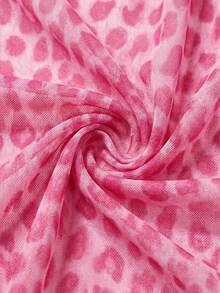 Soleia Camiseta sin espalda con cuello halter y estampado de leopardo, sexy para vacaciones - Rosa - Ver 6