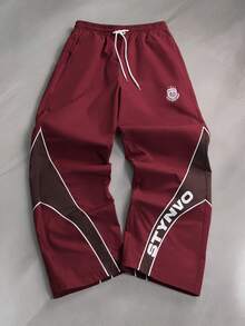 STYNVO 男士字母印花撞色抽绳腰休闲裤 - 彩色 - 查看 1