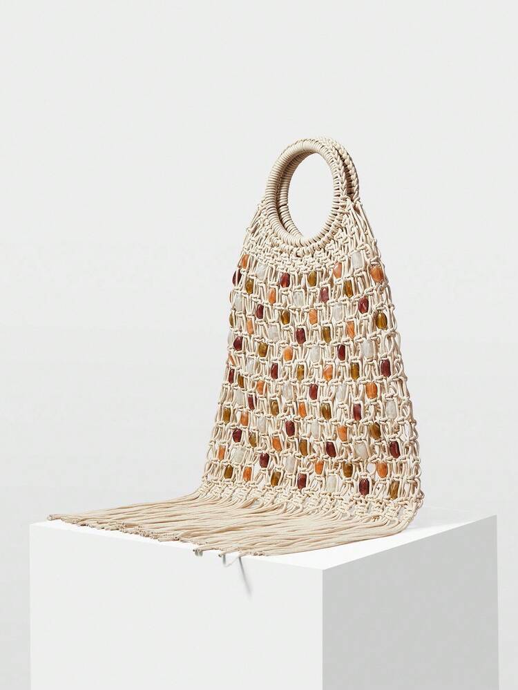 STYLISH AND COLORFUL IMITATION STONE HEAD DECORATIVE WOMEN'S SHOULDER BAG