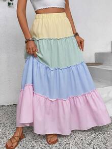 Tween Girls Casual Ditsy Floral Patchwork Skirt - Multicolor - View 5