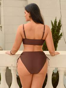 Swim Chiccia Plus Size Women Casual Bikini Set Gym Summer - Brown - View 2