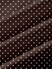 SHEIN LUNE Áo hai dây cổ yếm họa tiết chấm bi nâu trắng thanh lịch cổ điển dành cho nữ - Phong cách mùa hè phóng khoáng, hoàn hảo cho kỳ nghỉ trên đảo, những chuyến đi thuyền buồm, đi biển và du thuyền, các lễ hội âm nhạc và buổi hòa nhạc, đám cưới. - Nhiều màu - Xem 5