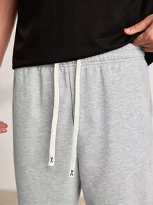 Driftmere 男士直筒针织裤，宽松休闲运动裤，适合春秋季穿着 - 淺灰色 - 查看 4