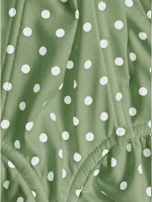 SHEIN BAE Parte superior de camisola elegante con lunares negros para fiesta de cumpleaños, fiesta de novias, cita, uso diario y casual, corset lindo y sexy, tops de corset, tops de verano, tops lindos para mujer - verde menta - Ver 7