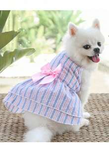 PETSIN 1件装柔软透气涤纶弹力亲肤格子蝴蝶结装饰宠物狗裙猫咪正式礼服狗婚礼礼服宠物服装用品春夏婚礼派对日常穿着户外室内宠物摄影特殊场合宠物服装宠物套装宠物盛装狗猫时尚服饰 - 彩色 - 查看 23