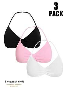 Easithlete Seamless Women Solid Color Ruched Everyday Fitness Sports Bra - Multicolor - View 1