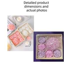 6 Pieces /Set Of Peony Scented Candles, Lavender Fragrance, Rose Fragrance, Home Decoration, Valentine's Day Gift, Wedding Decoration, Party Table Decoration, Candle Ornaments On The Table, Christmas Gift, Gift For Friends, Suitable For Any Occasion: Christmas, Birthday, Mother's Day, Father's Day, Anniversary Gift, Thanksgiving, Valentine's Day - Multicolor - View 14