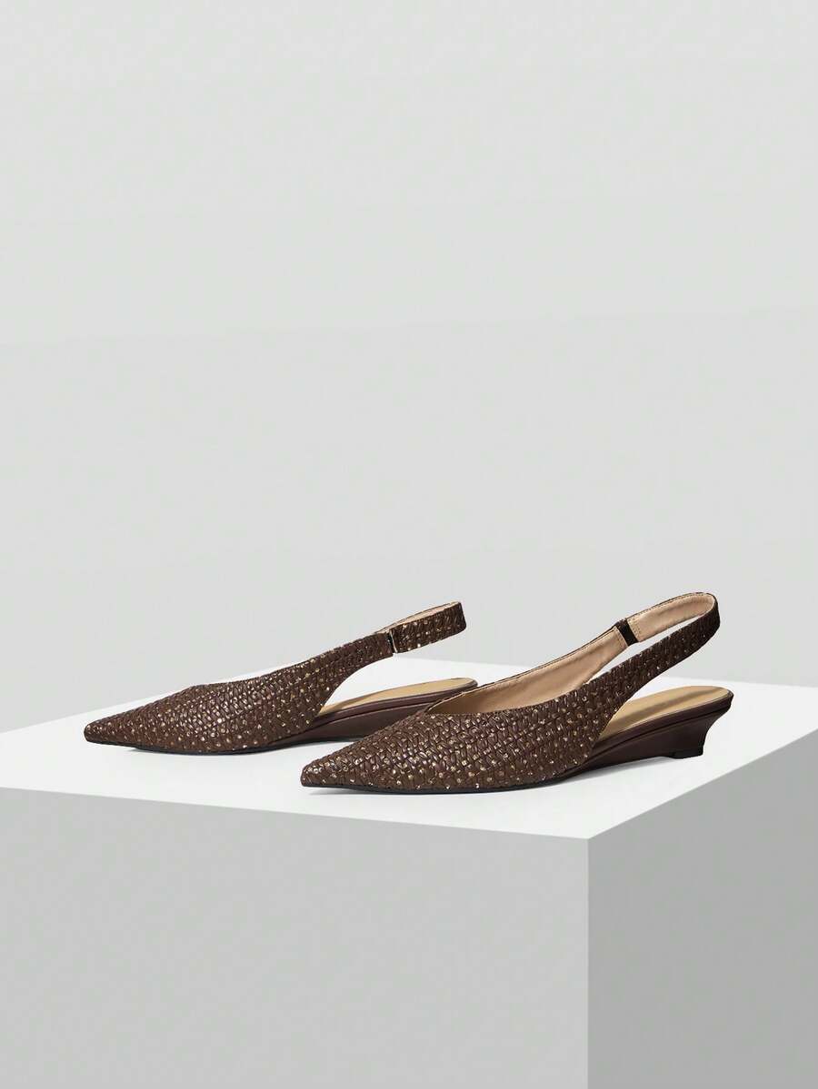 MOTF 尖头女式高跟鞋适合情人节、春天、春假、复活节、圣诞节和其他场合。 - 咖啡棕 - 查看 2