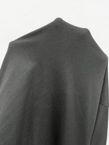 SHEIN PETITE 优雅修身鱼尾长连衣裙，纯黑色，饰以现代金属装饰。 - 黑色 - 查看 7