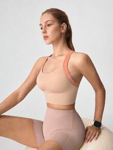 Loungeista Gym Push Up Bra Women Sports Bra Back Closure High Impact Workout Sport Fitness Wear For Yoga Gym Brassiere Sportswear, Lingeriefor Summerfor Summer - Pink - View 1