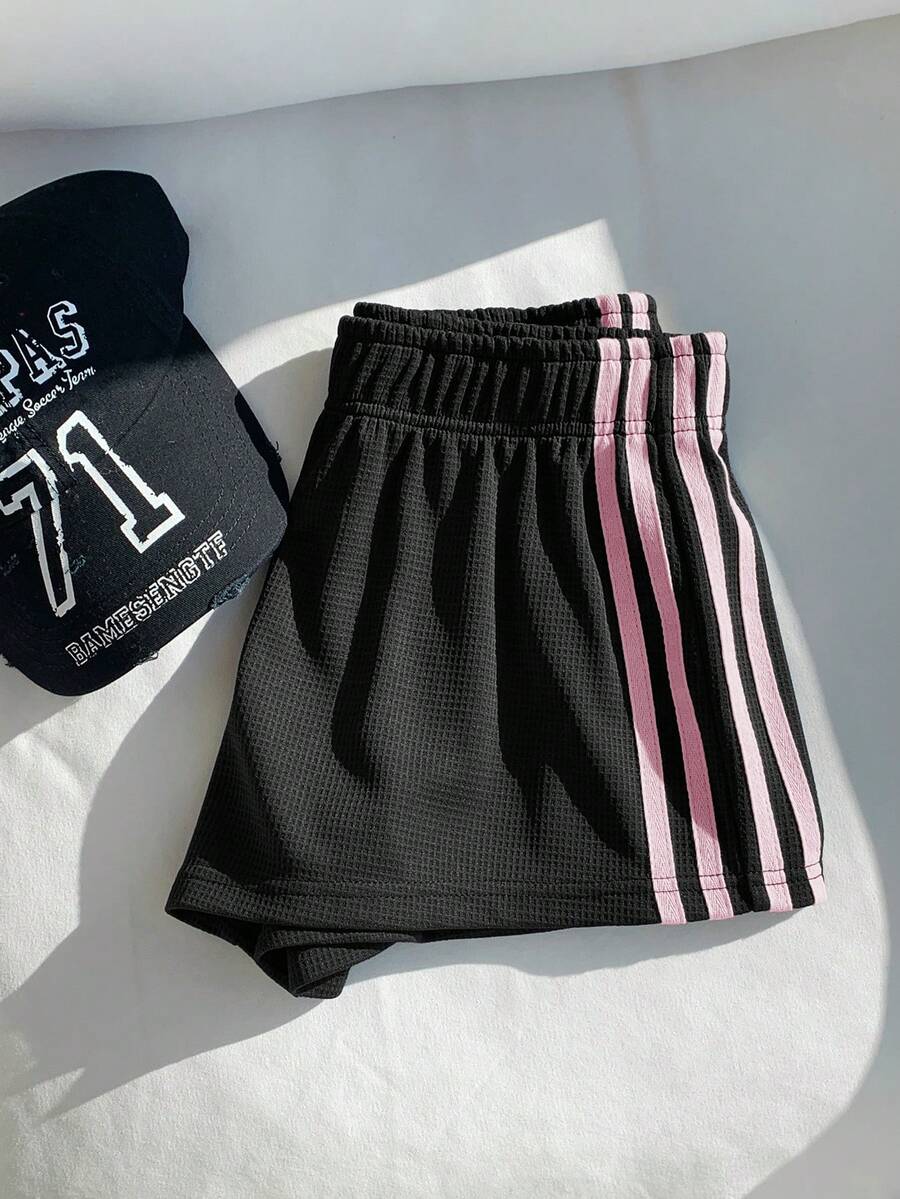 Comfortcana Quần short nữ kiểu dáng thường ngày, phối nhiều mảnh, đa năng cho trang phục hàng ngày. - màu đen - Xem 1