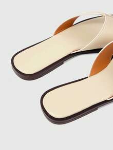 Sleekvia Ladies Comfortable Flat Wear-Resistant Versatile Metal Outdoor Flip-Flops Slippers Summer Shoes - Apricot - View 8