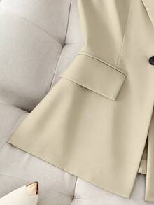 Franclia Women's Solid Color Lapel Sleeveless Elegant Vest - Apricot - View 5