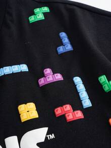 Tetris™ X SHEIN Men's Colorful Printed Round Neck Short Sleeve T-Shirt - Black - View 5