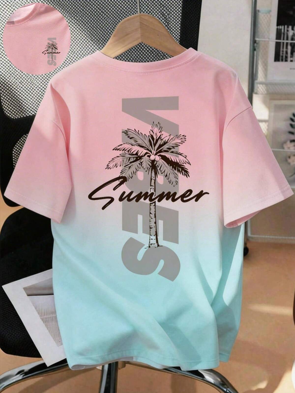 4 pièces/set T-shirts confortables à coupe slim et multicolores pour garçons adolescents