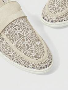 Sleekvia Giày lười nữ đế bằng chống trượt cổ điển mùa xuân hè 2026, kiểu dáng giản dị, thích hợp cho nữ. - Màu be - Xem 5