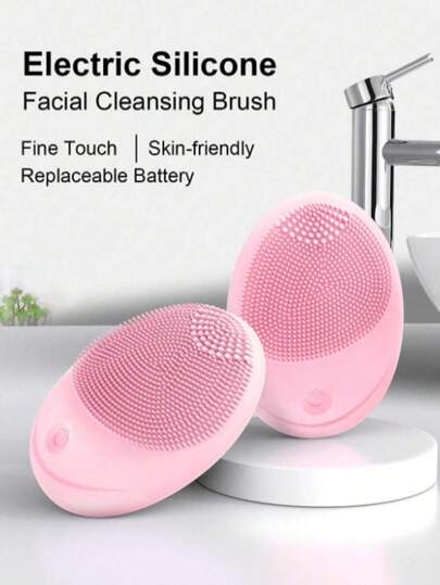 Teckwe 1 Bàn chải đánh răng điện bằng silicon mềm, bàn chải làm sạch răng, bàn chải làm sạch rung, dùng để làm sạch sâu, tẩy tế bào chết nhẹ nhàng và massage. Sản phẩm này cần một pin cỡ 7; không bao gồm pin trong gói hàng; người mua phải mua riêng.