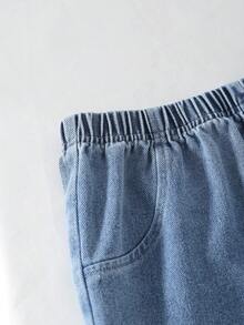SHEIN 少女时尚蝴蝶结短袖T恤套装 - 粉色 - 查看 5