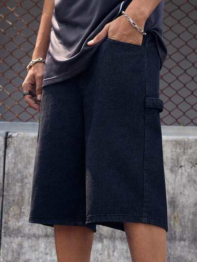 EVRINFINITE Quần jean lửng 7/8 bằng vải denim mài nước, kiểu dáng rộng rãi, đa năng, phong cách tối giản, phù hợp cho mùa xuân/hè.