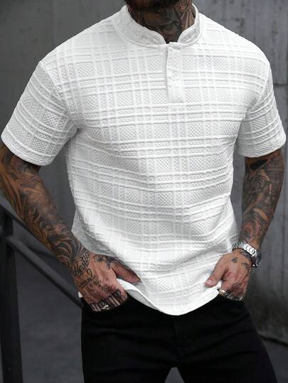 Manfinity CasualCool 男士休闲立领纯色短袖 Polo 衫