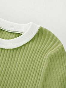 SHEIN 新款春秋季性感修身优雅淑女风高品质针织毛衣连衣裙 - 綠色 - 查看 9