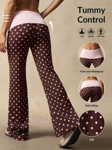 VARSITIE Women's Contrast Color Polka Dot Print Sports Pants - Multicolor - View 6