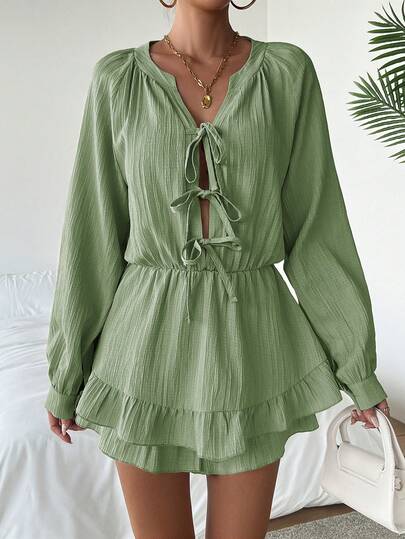 Breezaya Mono con tirantes de lazo y volantes