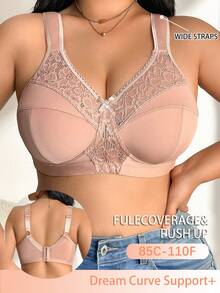 DesireSculpt 1 chiếc áo ngực không gọng cỡ lớn phối ren - Màu be - Xem 1