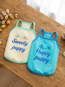 PETSIN Quần áo thú cưng mùa xuân mới, đồ dùng cho thú cưng, quần áo cho thú cưng, áo ba lỗ cho chó, áo thun cho mèo, trang phục cho gấu bông, trang phục cho động vật nhỏ, áo ba lỗ thường ngày mát mẻ, quần áo cho chó, quần áo cho mèo, áo ba lỗ hai mùa xuân hè mới. - Nhiều màu - Xem 2