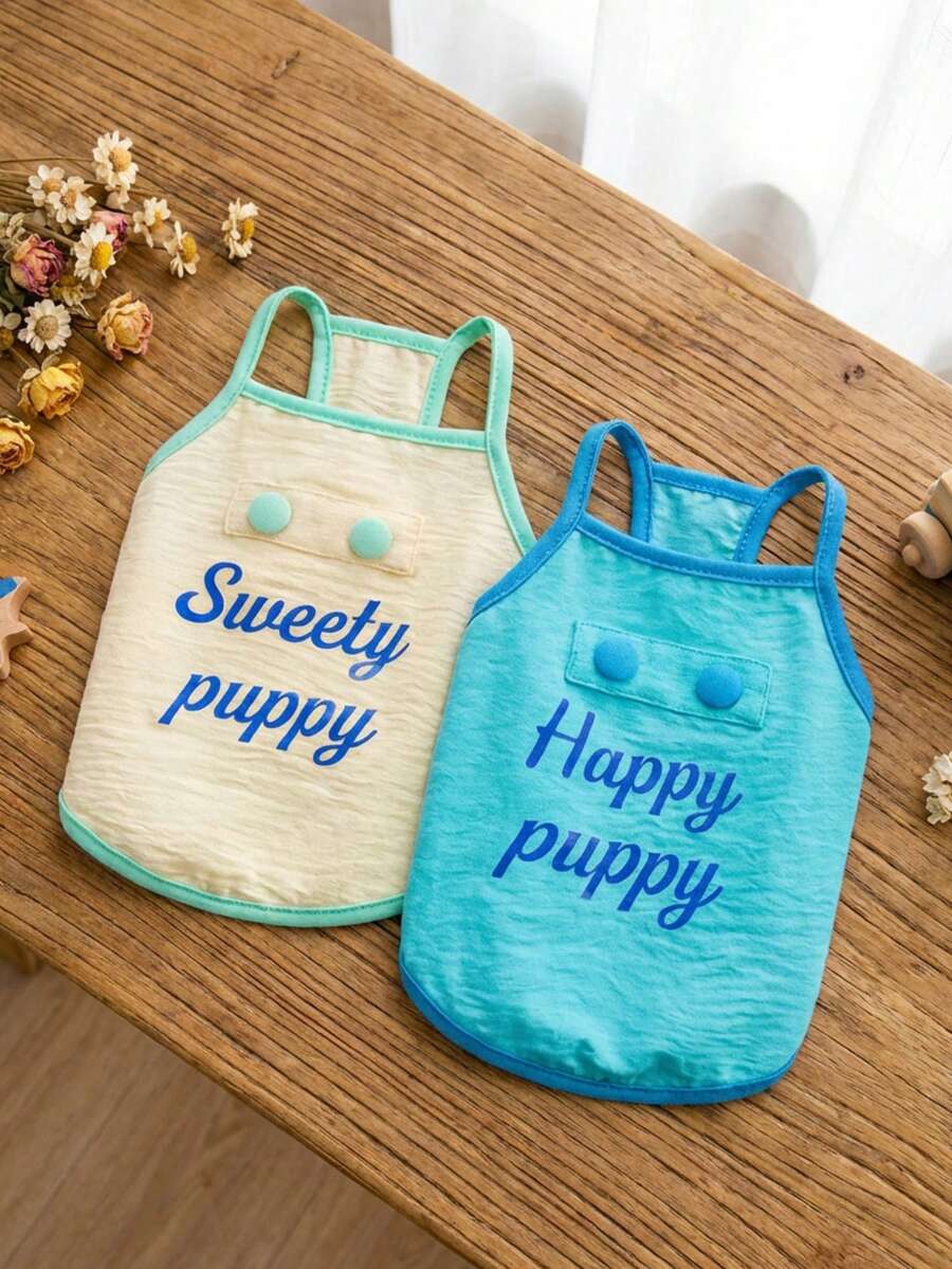 PETSIN Quần áo thú cưng mùa xuân mới, đồ dùng cho thú cưng, quần áo cho thú cưng, áo ba lỗ cho chó, áo thun cho mèo, trang phục cho gấu bông, trang phục cho động vật nhỏ, áo ba lỗ thường ngày mát mẻ, quần áo cho chó, quần áo cho mèo, áo ba lỗ hai mùa xuân hè mới.