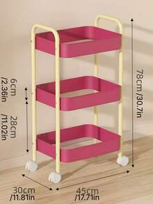 Multi Functional Shopping Cart - Mobile, Heavy-Duty, Multi-Purpose Storage Display Rack (Perfect For Snacks, Vegetables, Towels, Books, Cosmetics, Etc.) | Equipped With Casters, Easy To Assemble | Perfect For Kitchens, Bathrooms, Living Rooms, Etc - Multicolor - View 6