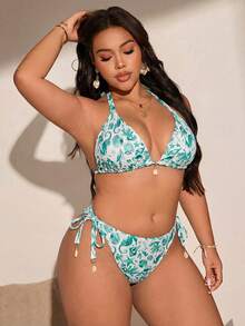 Swim Vcay Bộ bikini cỡ lớn dành cho nữ, in họa tiết san hô và sao biển nhiều màu sắc, thích hợp cho kỳ nghỉ. - Nhiều màu - Xem 3