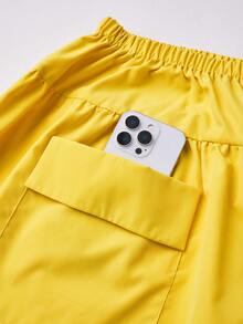 SOLERSUN Conjunto de camiseta de tirantes a rayas y pantalones de cintura elástica de unicolor, adecuado para el Día de San Valentín, talla grande - Amarillo - Ver 7