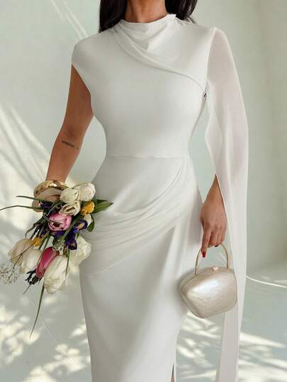 Firerie 女士优雅垂褶长裙，适合日常穿着、派对、婚礼宾客等场合