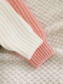 SHEIN 2pcs Newborn Baby Girl Cute Versatile Solid Color Long Sleeve Sweater, Autumn/Winter Fall - Multicolor - View 3